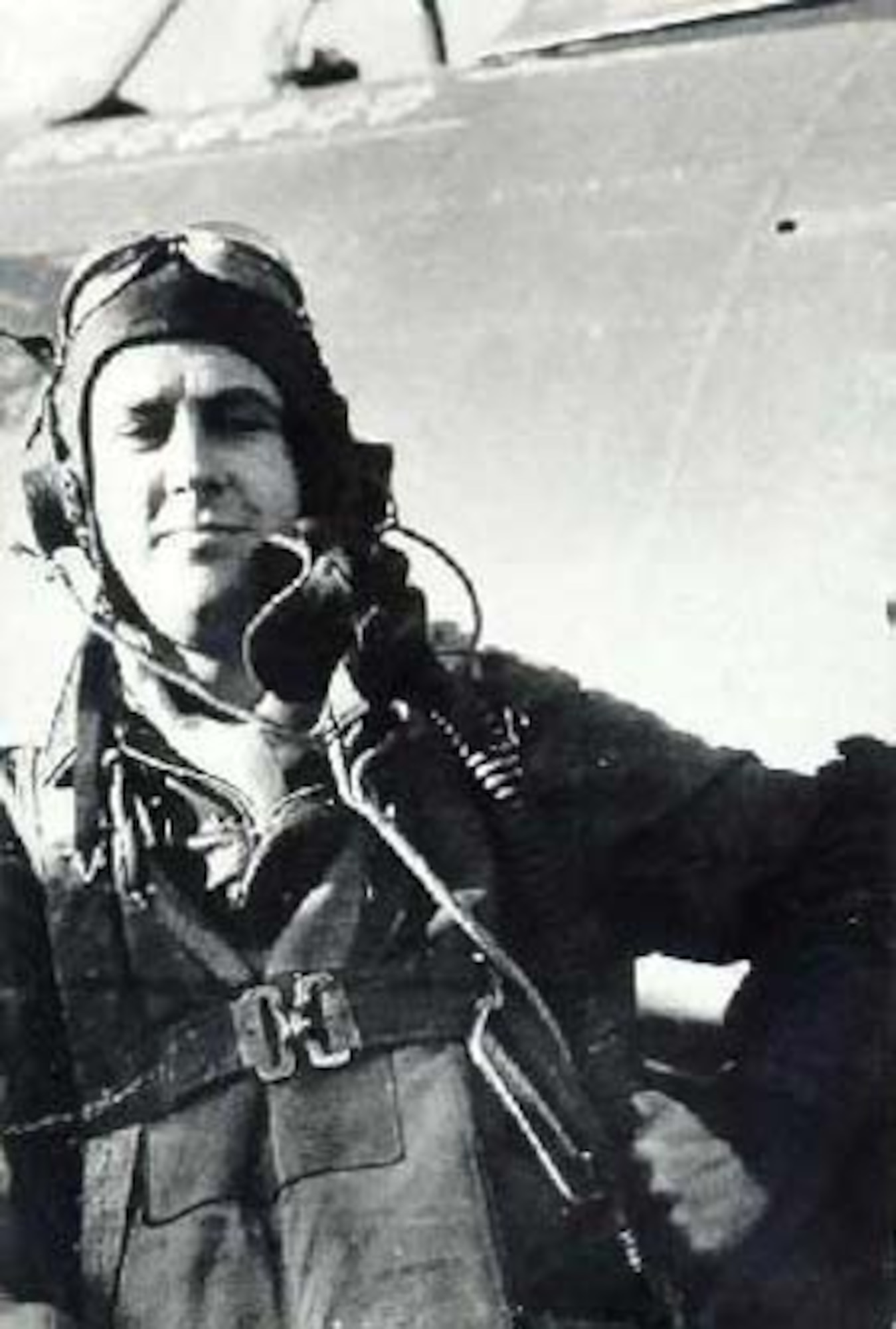 Col. David C. Schilling is seen in this 1950 photo. Schilling, a World War II ace in the European campaign, was the commander of the 56th Fighter Group at Selfridge Air Force Base in the late 1940s. In 1948, he developed the plan for and led the first transatlantic flight of U.S. Air Force fighter aircraft, taking off from Selfridge. (U.S. Air Force photo)