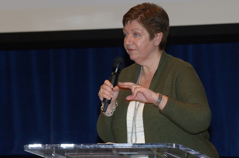 Ann Sullivan, president of Madison Services Group, Inc., in Washington D.C., a women-owned company that provides government relations and business development services to corporate and non-profit clients, provides an update on the latest change to policies affecting woman owned businesses during the Small Business Training Forum at the Tennessee Small Business Center located on the Avon Williams Campus of Tennessee State University in Nashville, Tenn. during the Small Business Training Forum March 13, 2013. (USACE photo by Leon Roberts)