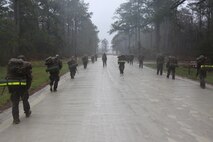 Marines with School of infantry East, Co. K, paticiated in the Battle Skills Readiness Exercise, a three-day training exercise that allows for junior Marines going through Marine Combat Training to display the skills they have learned during the 29 day training cycle through practical application.