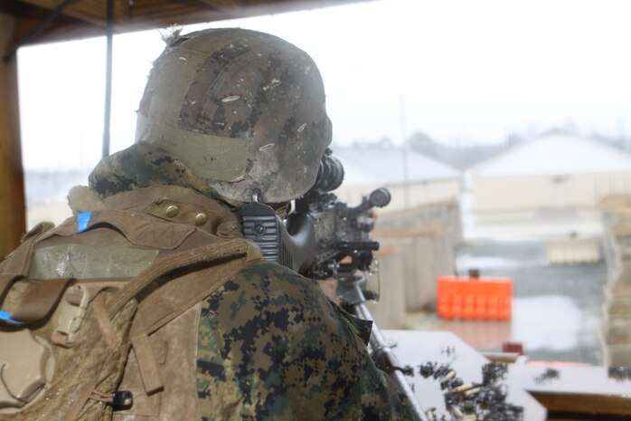 Marines with School of infantry East, Co. K, paticiated in the Battle Skills Readiness Exercise, a three-day training exercise that allows for junior Marines going through Marine Combat Training to display the skills they have learned during the 29 day training cycle through practical application.