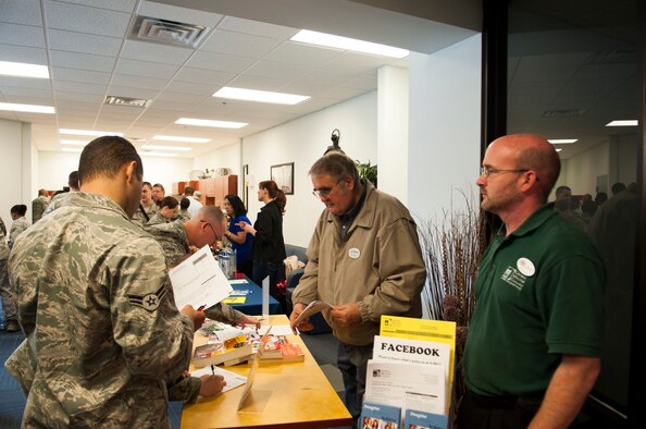 The Moody 5/6 group hosts a Clep-a-thon and education fair at Moody Air Force Base, Ga., March 12, 2013. Representatives from colleges, the education office and the base library were on-hand to answer questions about resources available to help study for college level examination program (CLEP) and defense activity for non-traditional education support (DANTES) exams. (U.S. Air Force photo by Staff Sgt. Melissa K. Mekpongsatorn/Released)