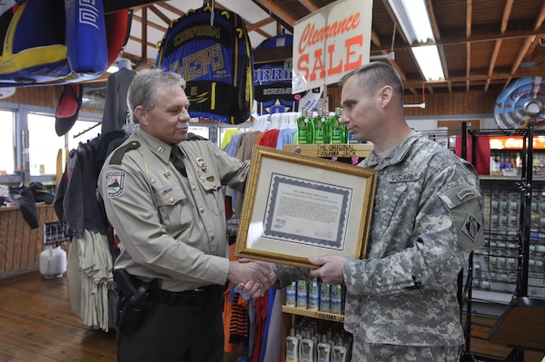 U.S. Army Corps of Engineer, Nashville District presented Kentucky Department of Fish and Wildlife Resources Officers from the 9th District at  Lake Cumberland with the 2012 Great Lakes and Ohio Division 2012 Water Safety Award.  