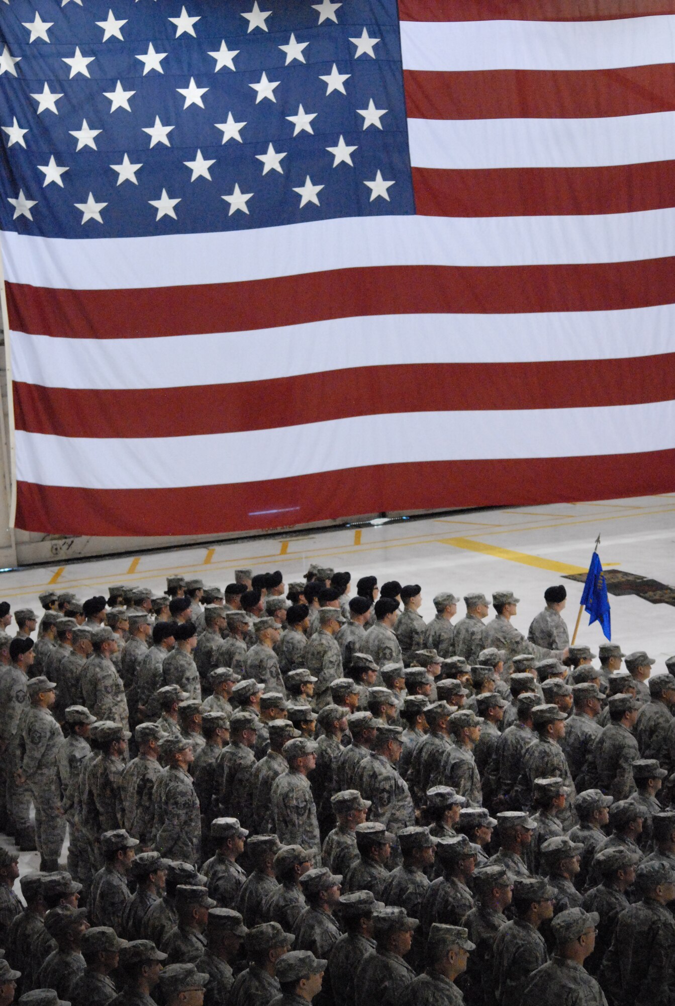 Members of the 173rd Fighter Wing stand at parade rest during an official change of command ceremony January 13, 2013 at Kingsley Field.  (U.S. Air Force photo by Master Sgt. Jennifer Shirar) RELEASED