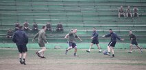 U.S. Marines and Sailors of Black Sea Rotational Force 13 and soldiers with the Republic of Georgia Army’s 4th Infantry Brigade play a friendly game of soccer during a break in training while participating in Agile Spirit 13 joint exercise aboard Vaziani Airfield, March 17, 2013.