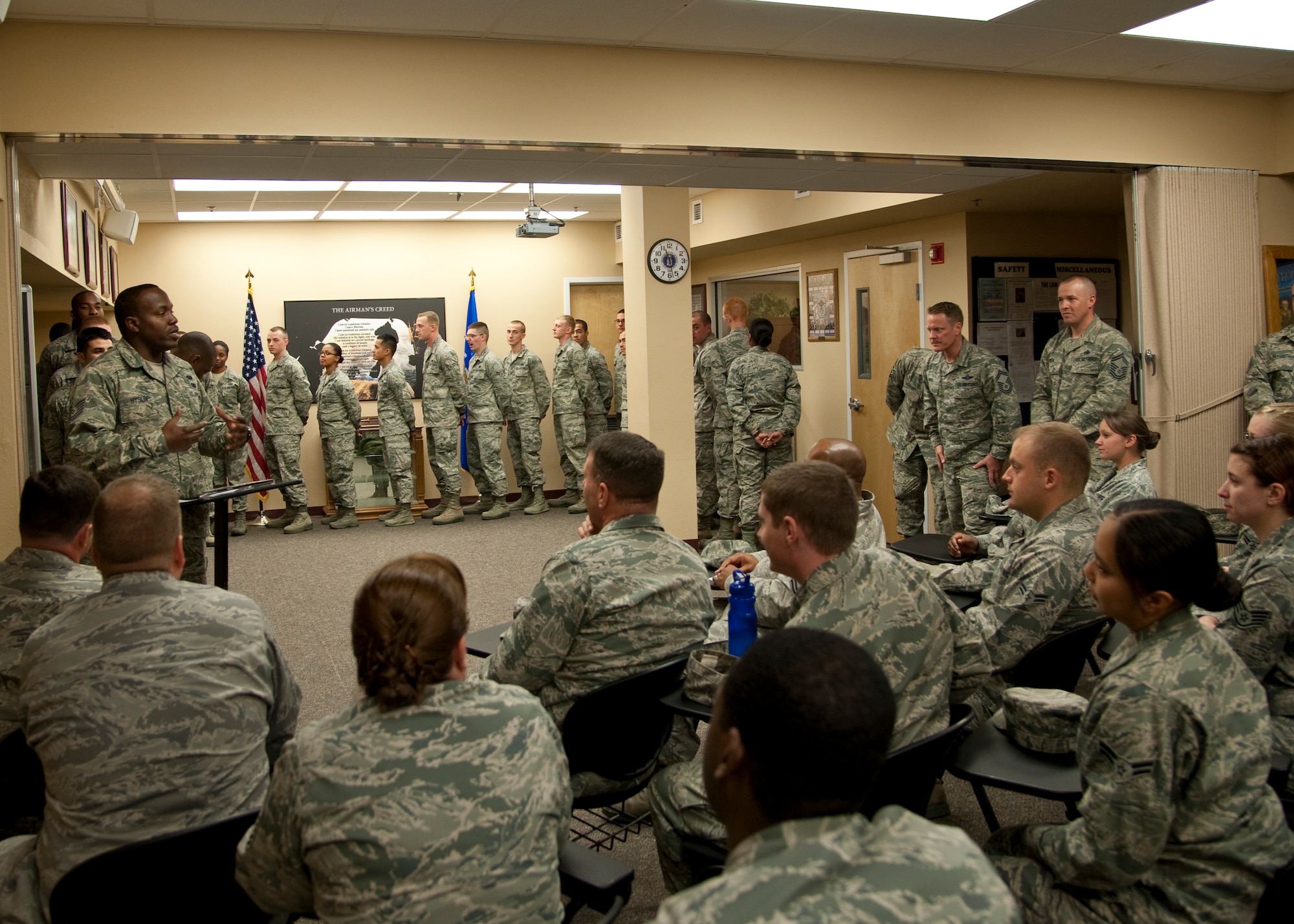 Hurlburt Field base-wide personnel come out to support members from their squadrons as they graduate the last 9-day CPAC course at the Commando Pride Airman’s Center at Hurlburt Field, Fla., March 15, 2013. CPAC is a 9-day course, but due to short staffing, has been limited to 5 days. (U.S. Air Force photo/ Airman 1st Class Nigel Sandridge)