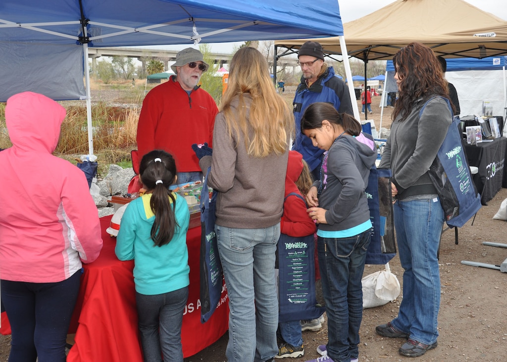 PHOENIX – Victor Bartkus, a member of the U.S. Army Corps of Engineers Los Angeles District’s Arizona/Nevada Area Office’s Asset Management division, speaks with members of the public at the annual Tres Rios Nature and Earth Festival Mar. 9. Bartkus and other members of the LA District spoke with members of the public during the two-day festival about USACE projects including the Tres Rios Flow Regulating Wetlands project in Phoenix’s West Valley.