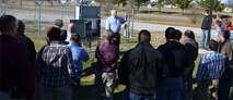 Huntsville Center's Electronic Security Center staff conducts training as a part of their customer service.
