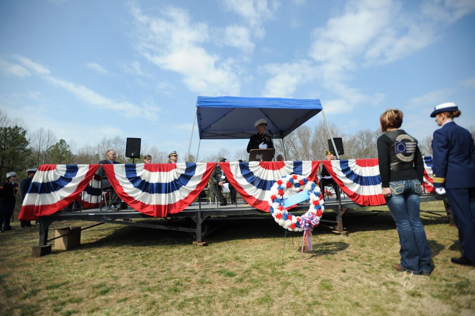 Col. James Brennan, commanding officer, Headquarters and Service Battalion, spoke before the 27 veterans and seven spouses were laid to rest at the Quantico National Cemetery on March 16, 2013. Brennan spoke about service members being a part of the same family.