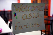 A welcome sign hangs on the one of doors at the Bonnyman Bowling Center aboard Camp Lejeune, N.C., March 16, 2013. The family readiness officer with Combat Logistics Battalion 22, Combat Logistics Regiment 27, 2nd Marine Logistics Group reserved a room for Marines and their families to enjoy pizza and beverages while they bowled and socialized with each other. 