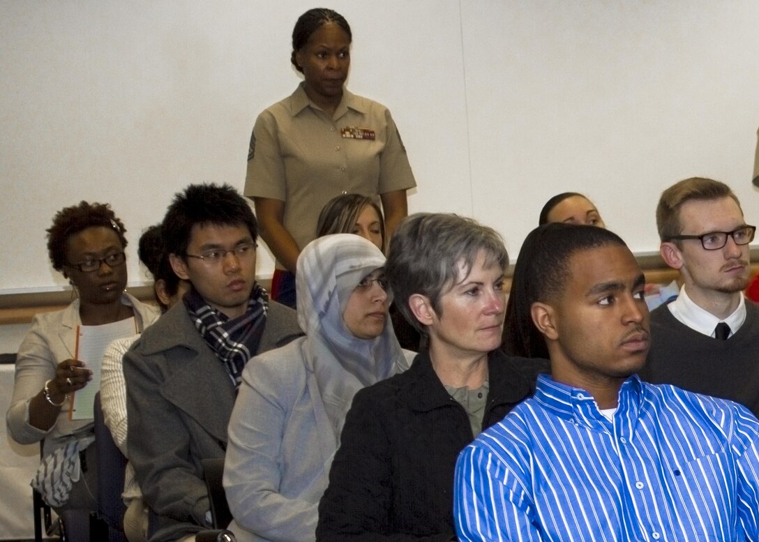 The Marine Corps Leadership Seminar delivered the Corps' message of opportunity to a diverse audience of college students at Virginia Commonwealth University, Mar. 15. Marine Corps Recruiting Command and the MCLS remain focused on achieving the commandant's vision of a Marine Corps reflective of American society. 