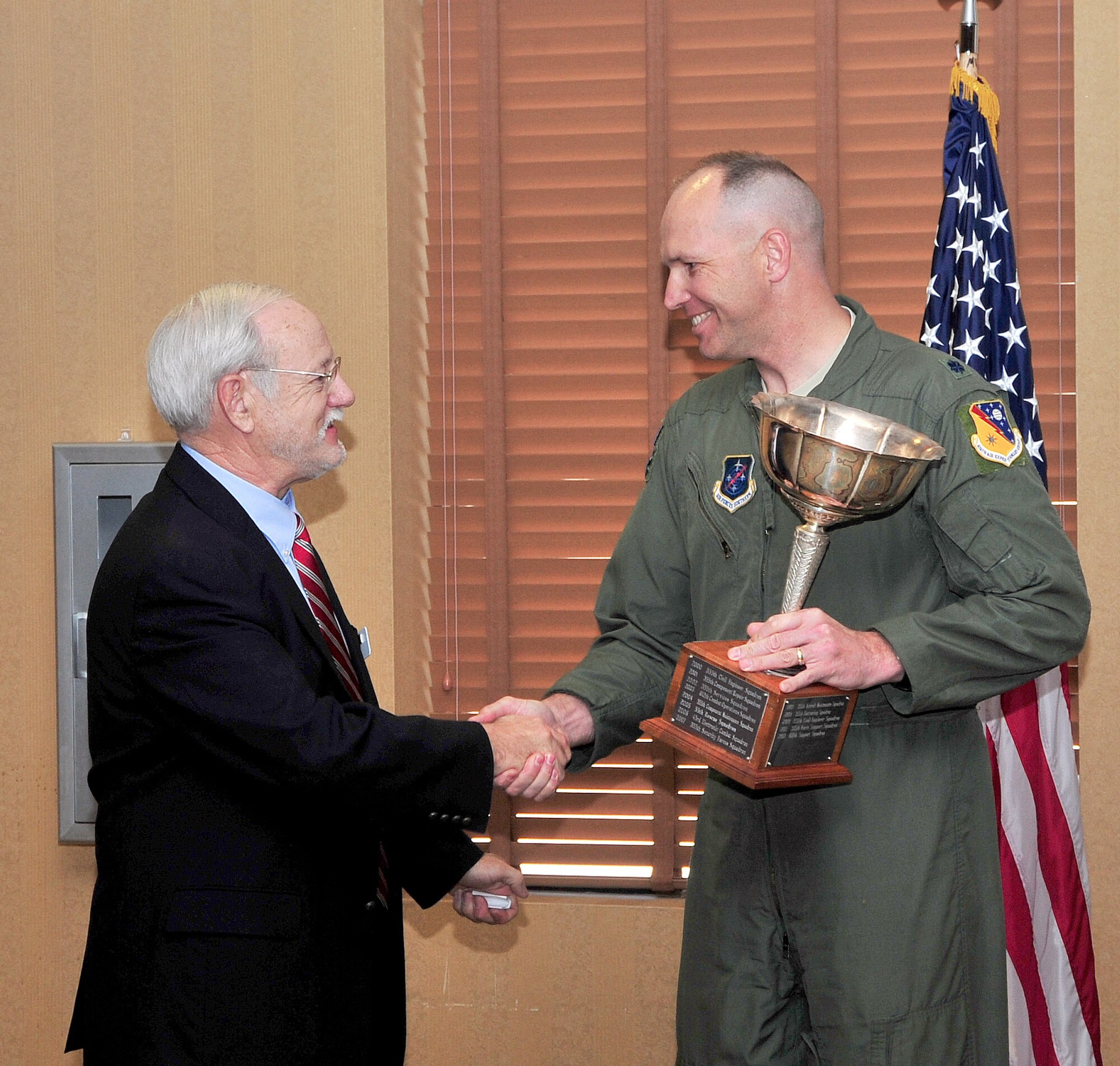 The 612th Support Squadron was awarded the 2012 E.D. Jewett Award by the Tucson Metropolitan Chamber of Commerce, March 7. The E.D. Jewett Award recognizes the squadron at Davis-Monthan AFB that best represents the finest tradition of military excellence and community involvement in the previous year.  (Courtesy photo). 