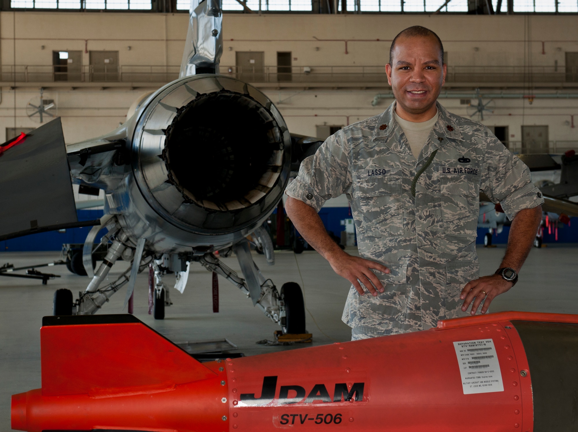 Maj. Jose Lasso, the 96th Maintenance Squadron commander, recently won the Air Force's 2012 Lt. Gen. Leo Marquez award. Lasso was named field grade manager of the year in the missile and munitions category. The Air Force award is given to maintainers who demonstrate the highest degree of sustained job performance, job knowledge and job efficiency in the aircraft, munitions and missile and communications/electronics maintenance categories. (U.S. Air Force photo/Samuel King, Jr.)