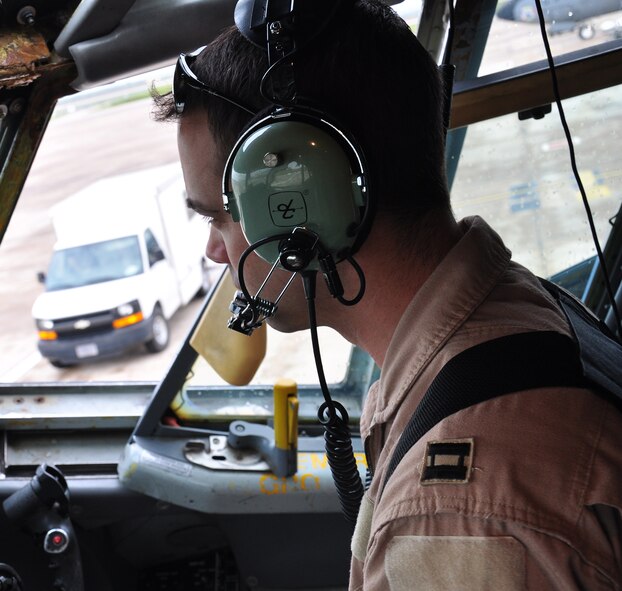 Capt. Tim Gerne, 351st Expeditionary Air Refueling Squadron, conducts pre-flight checks on a KC-135 Stratotanker prior to a March 17, 2013, flight. (U.S. Air Force photo by Capt. Jason Smith)