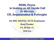 Sequestration and Furloughs Meeting