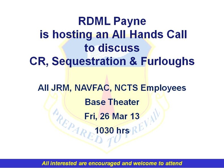 Sequestration and Furloughs Meeting