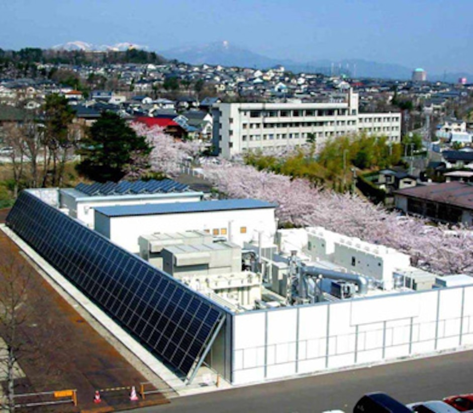 Feb. 8, 2013, JOINT BASE PEARL HARBOR-HICKAM, Hawaii— Microgrids use a combination of technologies to produce electricity and allow facilities to be “islanded” from the central grid. This microgrid services the NTT power company’s facility in Tokyo. 
