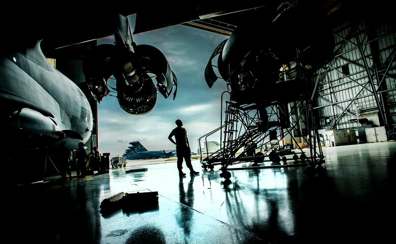 Senior Airman Paul Wilhems, 315th Maintenance Squadron Aircraft Electrical and Environmental Systems specialist, performs routine checks on a C-17 Globemaster III March 18, 2013, at Joint Base Charleston – Air Base, S.C. Airmen and civilians from the 437th MXS ELEN shop perform maintenance on lighting equipment, motors, batteries, anti-icing controllers, caution and warning panels and many other parts. (U.S. Air Force photo / Airman 1st Class Tom Brading)