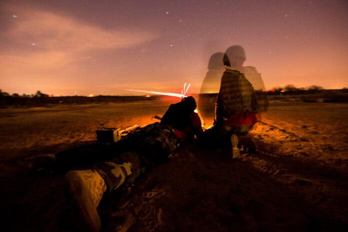 A member of the 628th Security Forces Squadron fires a M240B machine gun during a weapons familiarization and proficiency training course March 14, 2013, at Ft. Jackson, S.C. The 628th SFS performed the training for M240B proficiency for use on patrol boats on the Cooper River and surrounding area. (U.S. Air Force photo/ Senior Airman George Goslin)