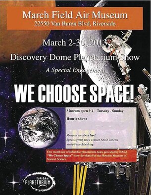 Discovery Dome Planetarium at March Field Air Museum this month