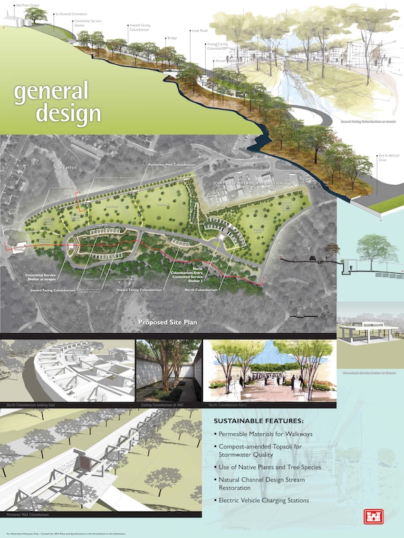 An artist rendition of the general design for the Arlington National Cemetery's Millennium Project. The project will add 30,000 additional burial and niche spaces to the cemetery