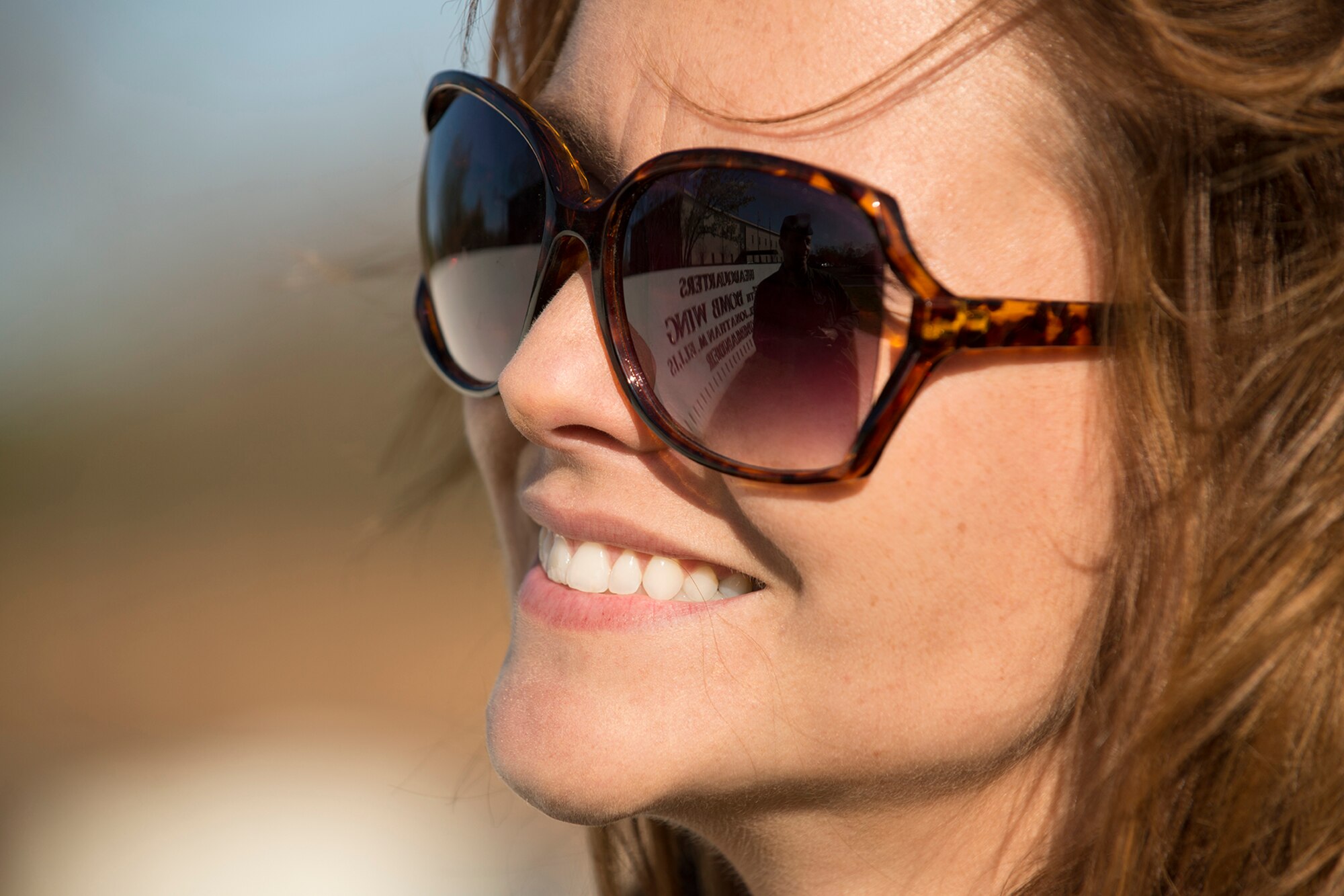 KTAL Channel 6 News reporter Leslie Draffin, interviews U.S. Air Force Lt. Col. Denis Heinz, 343rd Bomb Squadron commander, in front of the 307th Bomb Wing headquarters building, Mar. 20, 2013, Barksdale Air Force Base, La. The wing made history by becoming the first Reserve unit in Air Force history to be nuclear certified. (U.S. Air Force photo by Master Sgt. Greg Steele/Released)