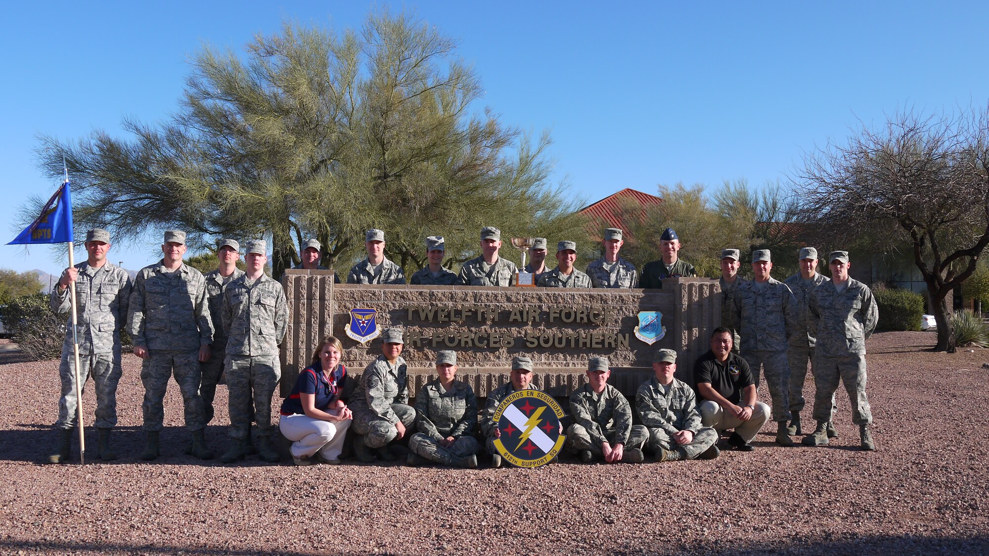 The 612th Support Squadron was awarded the 2012 E.D. Jewett Award by the Tucson Metropolitan Chamber of Commerce, March 7. The E.D. Jewett Award recognizes the squadron at Davis-Monthan AFB that best represents the finest tradition of military excellence and community involvement in the previous year. (Courtesy photo).
