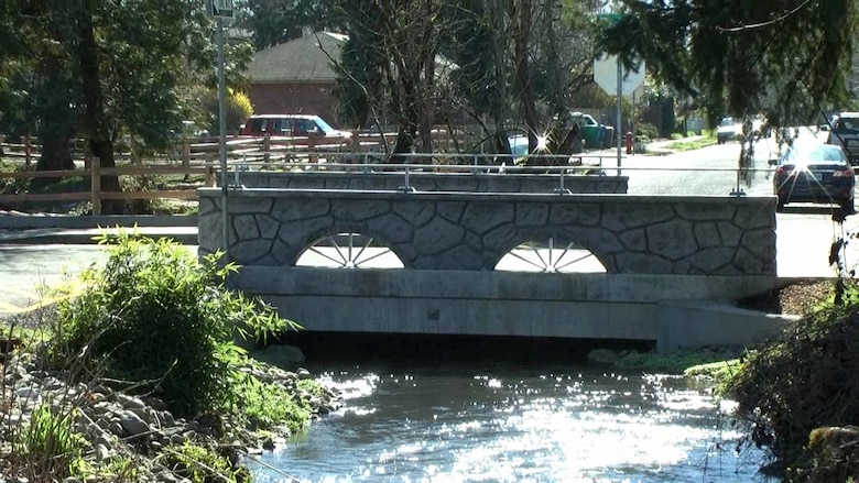The Portland District and city of Portland are partnering to restore fish passage through Crystal Springs Creek. The Corps is installing wider, natural bottom culverts, a key element of recovery of endangered juvenile salmon and trout species.