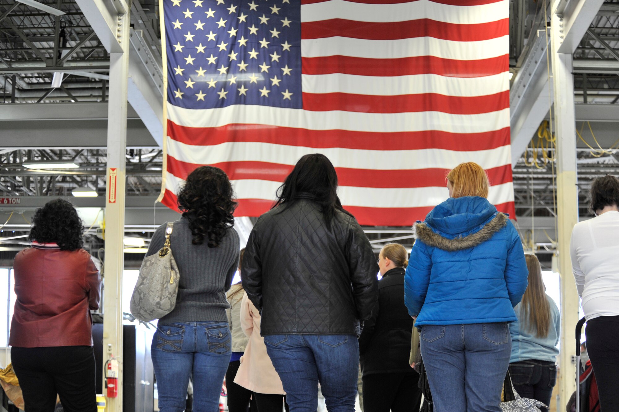 Spouses from the 20th Component Maintenance Squadron tour the 20th Propulsion Flight, Shaw Air Force Base, S.C., March 22, 2013. The wives were invited to tour the squadron in an effort to better understand its mission and how important the work is that their husbands do on a daily basis. (U.S. Air Force photo by Senior Airman Amber E. N. Jacobs/Released)
