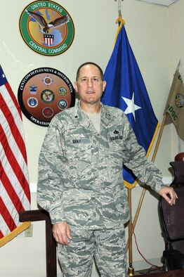 Brig. Gen. Lee K. Levy II, Director of the CENTCOM Deployment & Distribution Operation Center and his joint team of soldiers, sailors, airmen and Marines of the CDDOC are responsible for the retrograde of the more than 50,000 Coalition (U.S. and NATO, of which 28,000 are U.S.) military vehicles in Afghanistan that will need to be redeployed or pre-positioned in worldwide contingency stocks abroad Mar. 20, 2013. (U.S. Air Force photo by Senior Master Sgt. George Thompson)