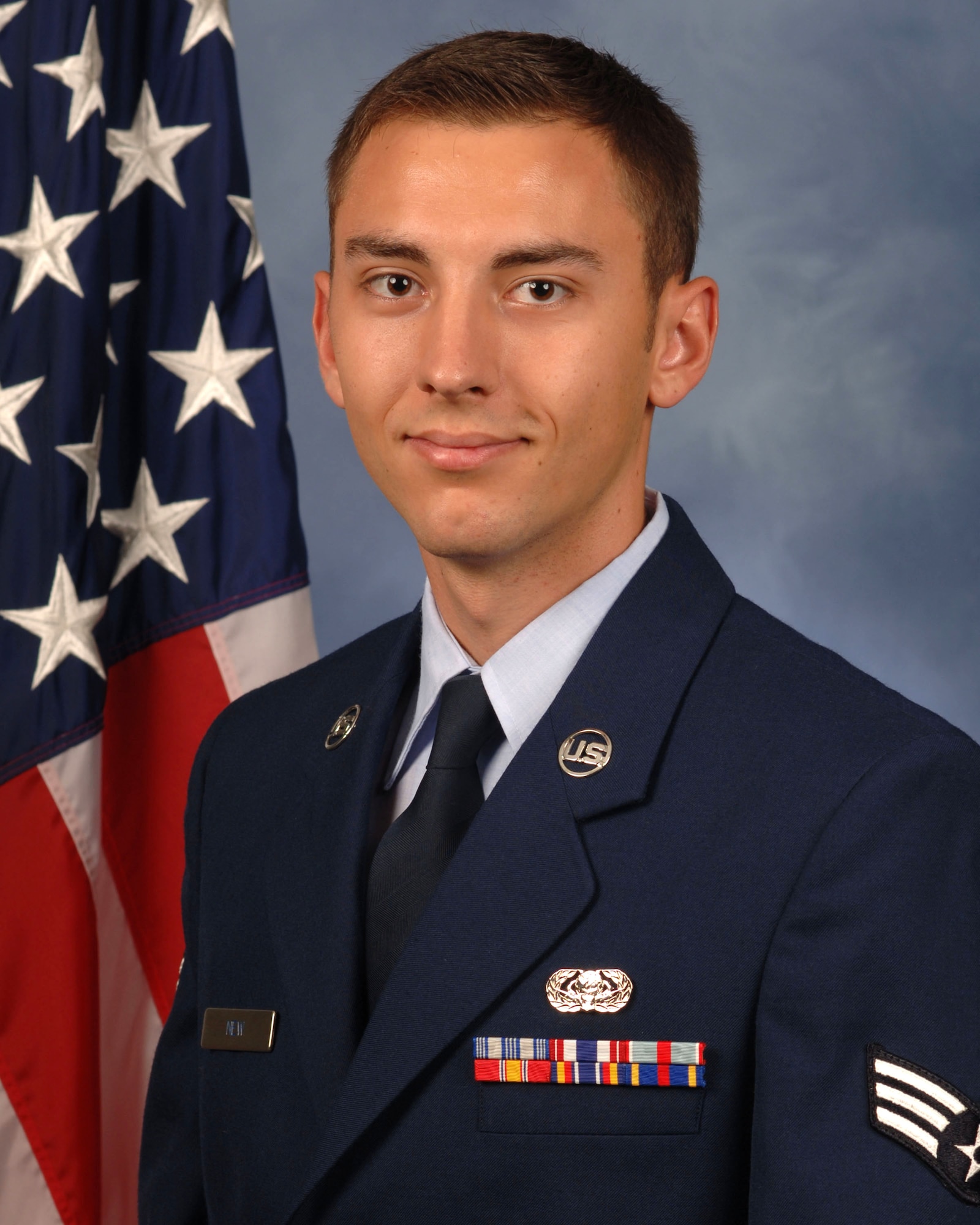 Senior Airman Andrew New winner of the U.S. Air Force Information Dominance Outstanding Cyber Surety Airman of the Year for 2012. The Air Force Information Dominance Outstanding Cyber Surety Airman of the Year award is an Air Force-level award that recognizes Air Force officers, enlisted members, federal civilian employees, teams, and units for superior performance while providing information dominance and cyberspace operations to the Air Force and Department of Defense missions and operations. (Photo by David Underwood)
