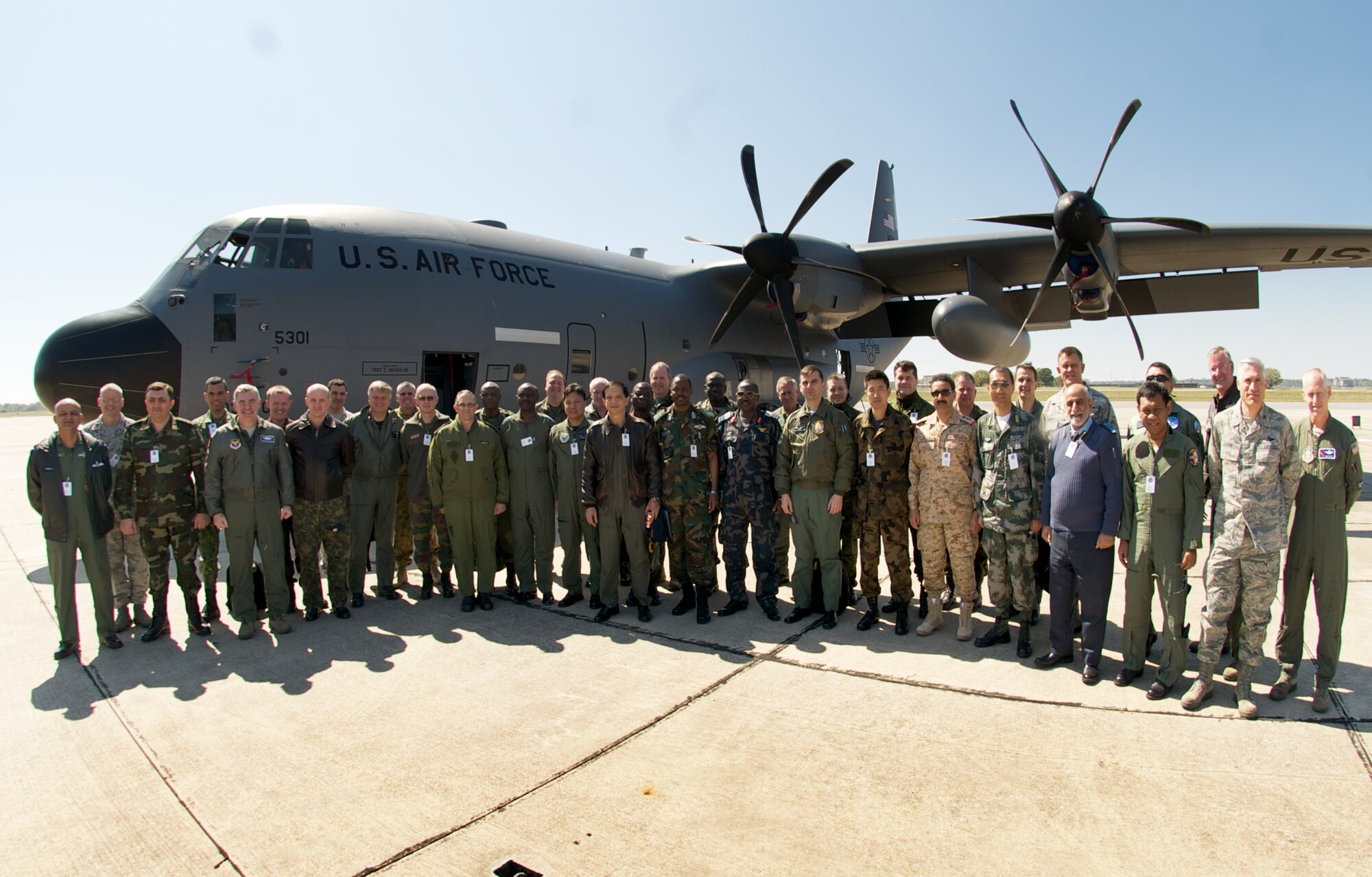 Members of the Air Attach?? from Washington, D.C., familiarized themselves with the 403rd Wing during a visit of facilities at Keesler Air Force Base, Miss. (US Air Force Photo illustration by Capt. J. Justin Pearce)