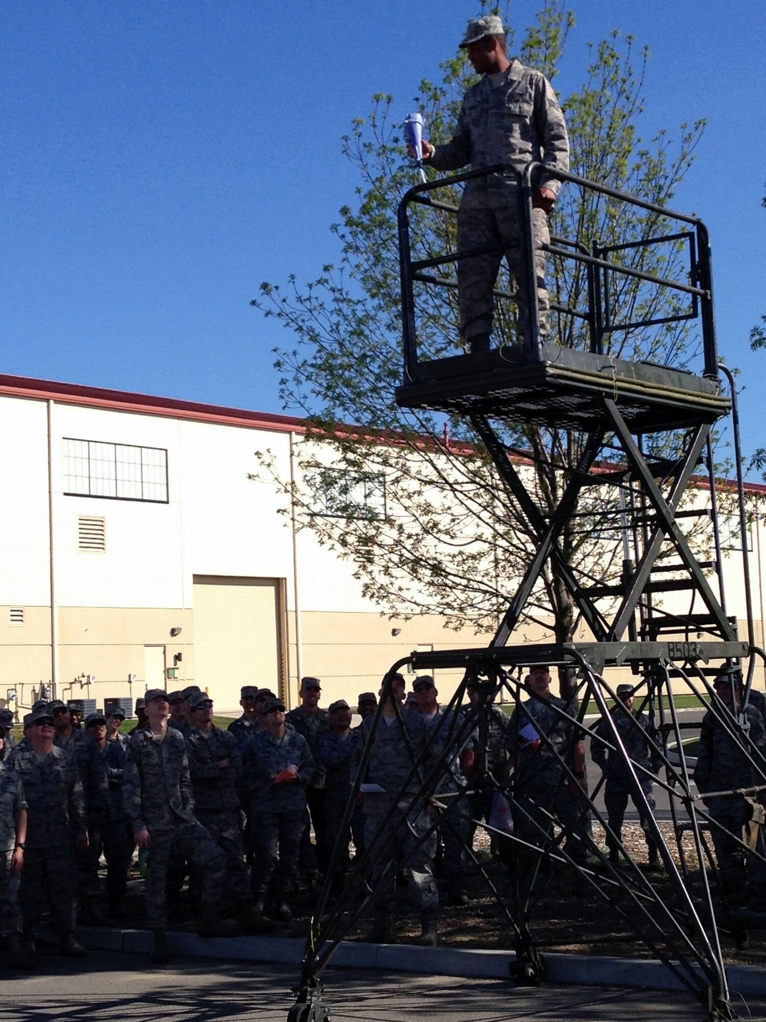 TRAVIS AIR FORCE BASE, Calif. -- The egg-drop activity was part of the 349th Aircraft Maintenance Squadron's Wingman Day activities. It was the final event of the day and was done to demonstrate the value of teamwork. (U.S. Air Force photo / Senior Airman Cindy Alejandrez)