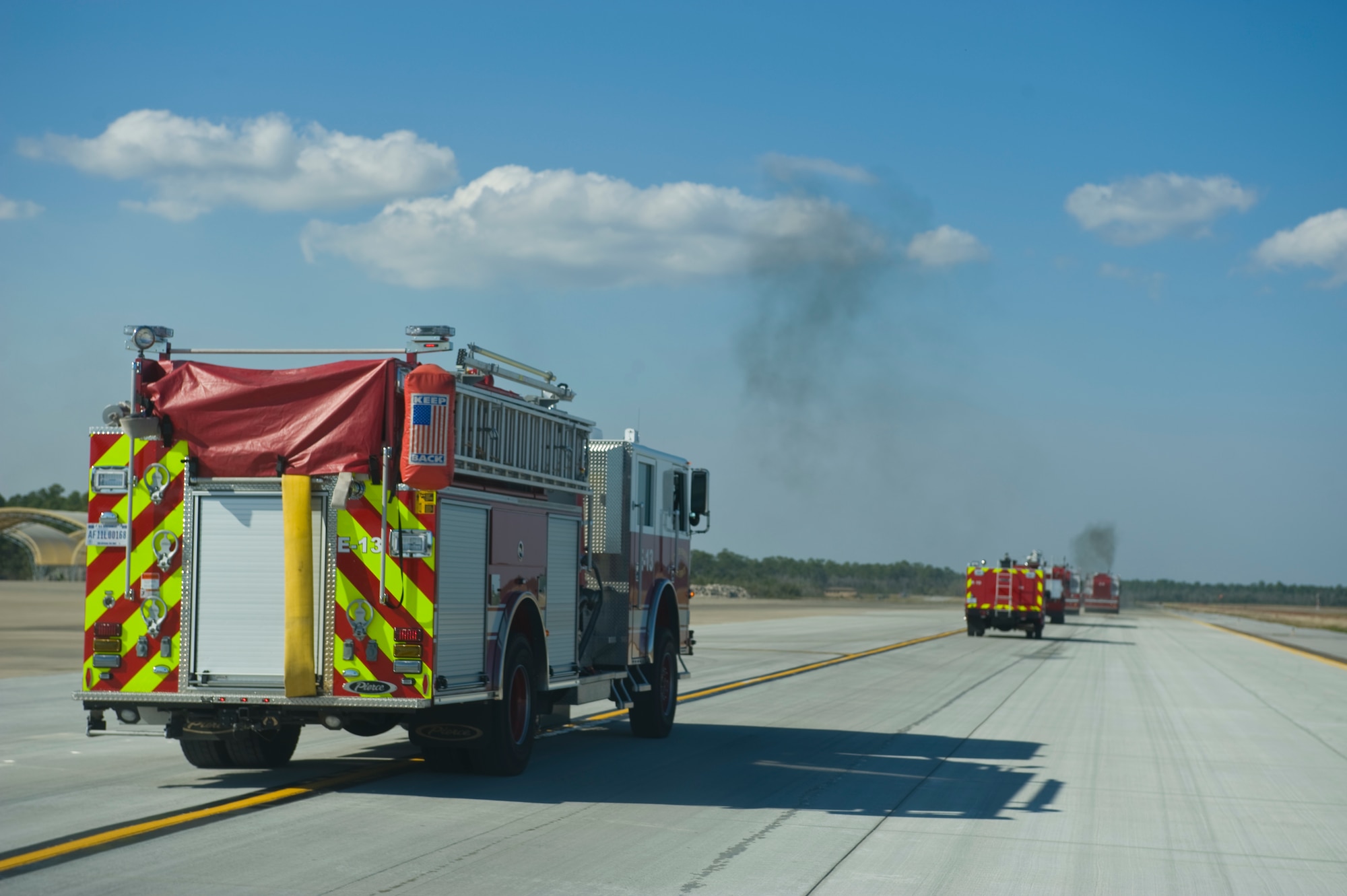 Hurlburt Field firefighters demonstrate aircraft crash response