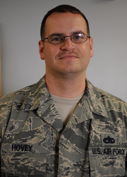 Staff Sgt. Philip Hovey is a Mustache March participant from the 2nd Maintenance Squadron Aerospace Ground Equipment Flight. Mustache March in the Air Force originated in 1965, when then Col. Robin Olds decided to grow out his mustache during a deployment to Vietnam. Aircrew members and Airmen keep the tradition going by growing their mustaches out every March. (U.S. Air Force photo/Airman 1st Class Benjamin Gonsier)