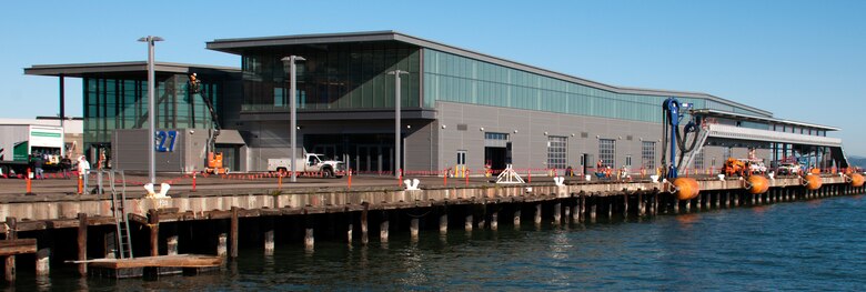 The new James R. Herman Cruise Terminal at Pier 27 will house the America’s Cup headquarters during the race, Sept. 7-22, 2013.