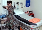 A West Virginia Air National Guard member, not identified for security reasons, helps set up a medical clinic in the abandoned company town of Playas in isolated southwest New Mexico. The clinic will be used to treat personnel participating in Operation Jump Start, the National Guard's support to the Customs and Border Patrol.