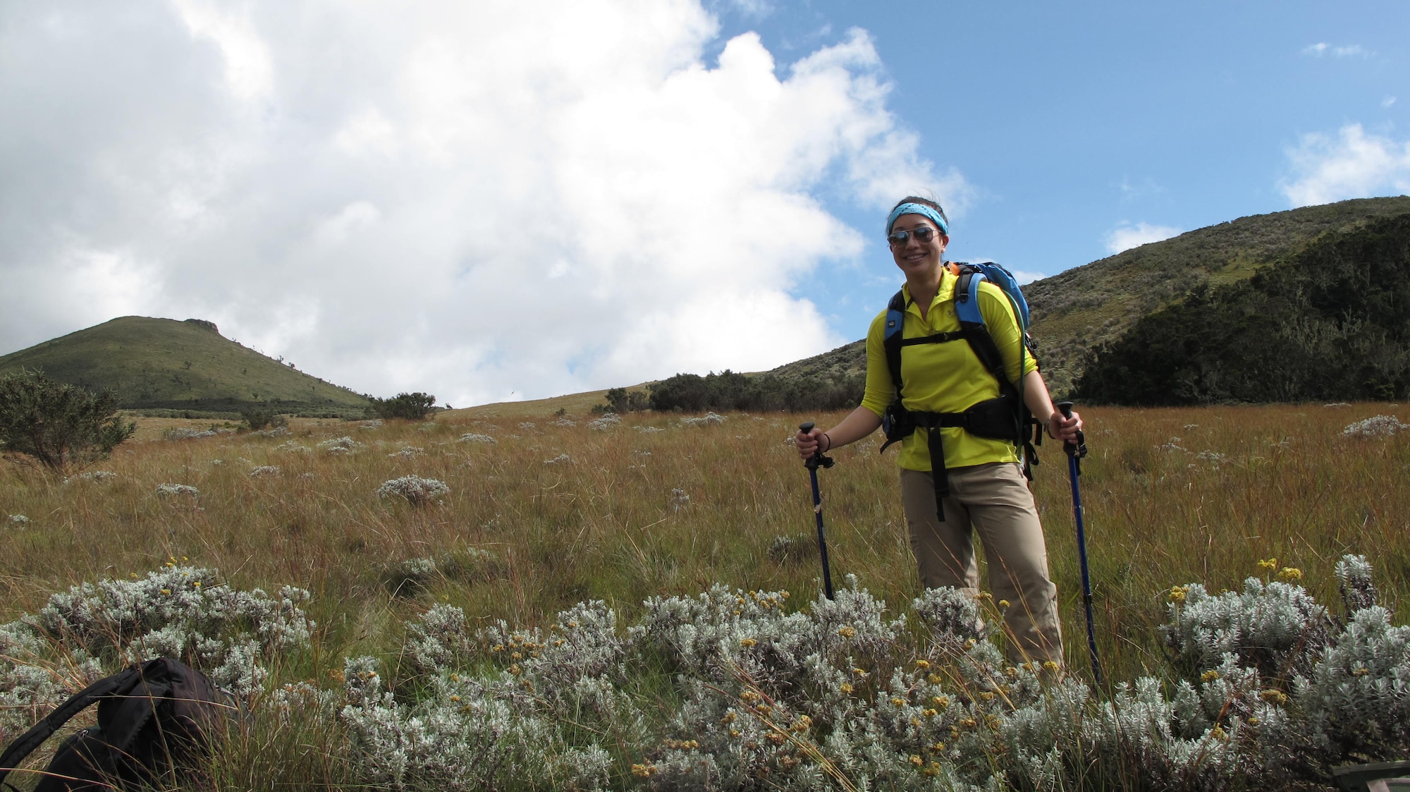 1st Lt. Diana Wong, assigned to the 509th Force Support Squadron at Whiteman Air Force Base, Mo., takes a quick break during her ascent of Mount Kilimanjaro in Tanzania, Feb. 11, 2013.  Kilimanjaro is the tallest mountain in Africa and the largest free-standing one in the world. (Courtesy photo/Released)