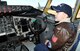 Micah Wemmer, honorary 22nd Operation Support Squadron “Mighty Eagle,” sits in the cockpit of a KC-135 Stratotanker March 25, 2013, McConnell Air Force Base, Kan. Micah was chosen for the “Pilot for a Day” program through a partnership with Wesley Medical Center, Wichita, Kan. This program gives children with serious or chronic medical conditions the opportunity to visit Air Force bases and be a guest of the 22nd Air Refueling Wing and one of its flying squadrons for a day. (U.S Air Force photo/Senior Airman Katrina M. Brisbin)