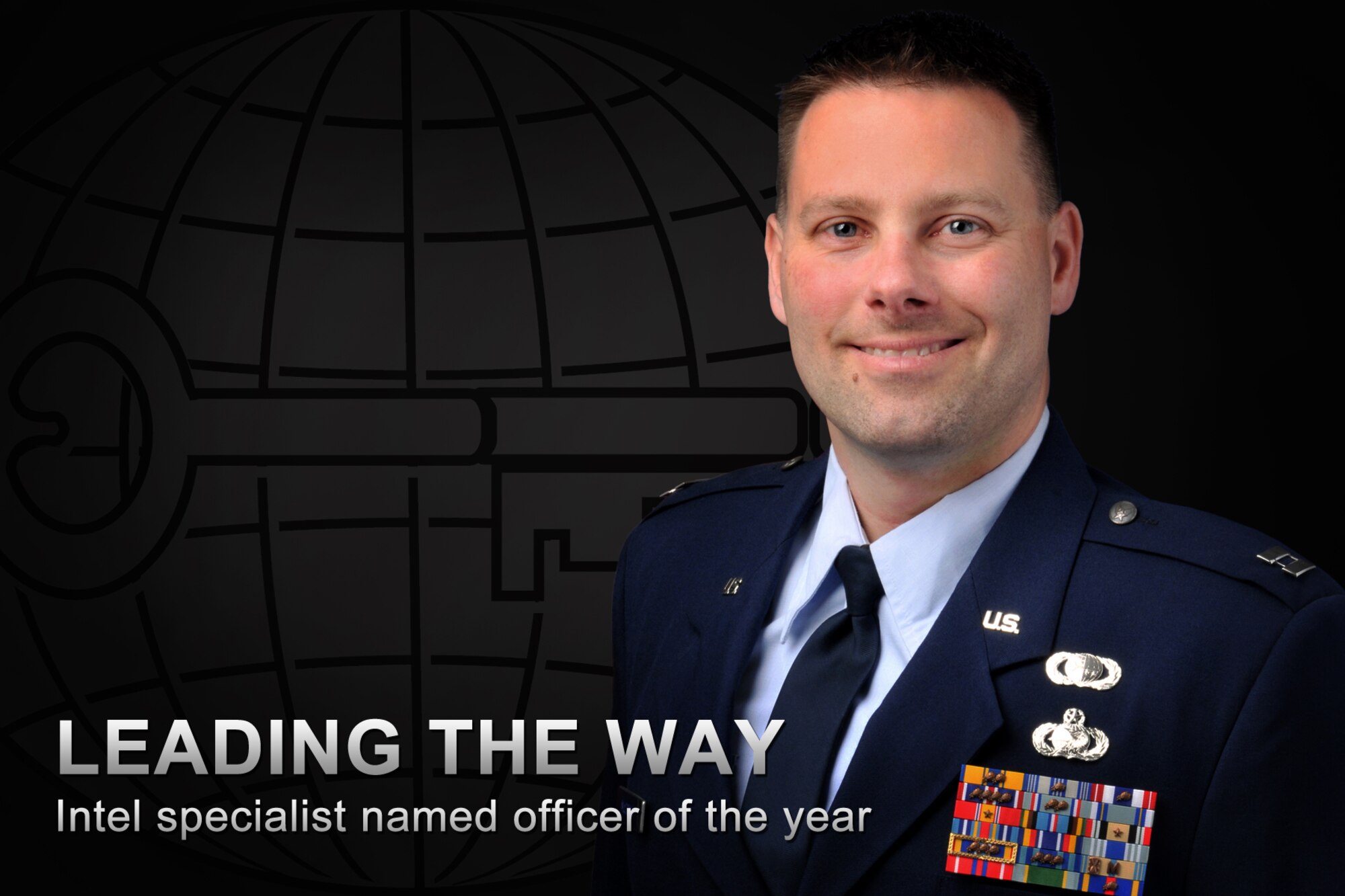 GRISSOM AIR RESERVE BASE, Ind. -- Capt. Paul McComas was recently named the 434th Air Refueling Wing Officer of the Year for 2012. McComas was an intelligence officer with the 434th Operations Support Squadron prior to his current assignment as an intelligence air reserve technician with the 403rd OSS at Keesler Air Force Base, Miss. (U.S. Air Force graphic/Tech. Sgt. Mark R. W. Orders-Woempner) 
