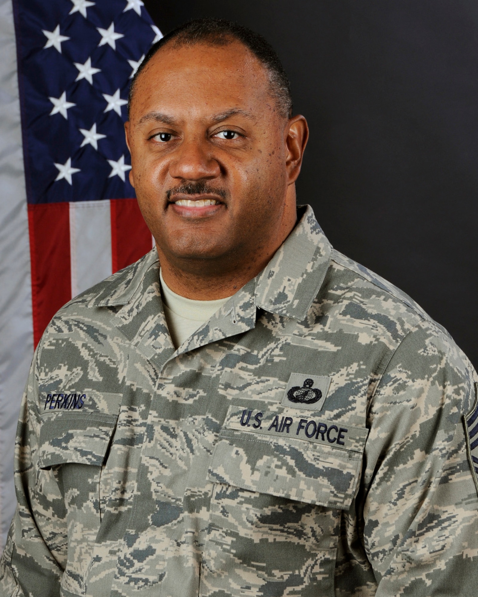 Chief Master Sgt. Everett Perkins, with the 169th Fighter Wing at McEntire Joint National Guard Base, S.C., March 3, 2013.
(National Guard photo by Tech. Sgt. Caycee Watson/Released)
