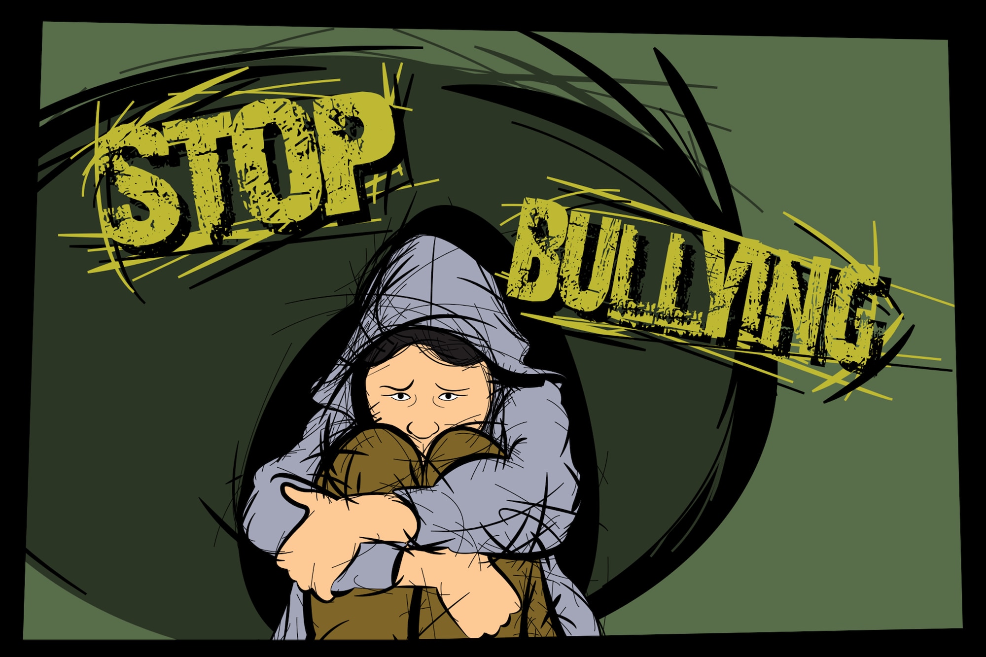 Bullying comes in various forms including physical, verbal, emotional and over the internet. Parents should let their children know it’s safe to talk to them about bullying and pick up on warning signs such as changes in behavior or disinterest in attending school. For more information on bullying prevention, contact the Moody Air Force Base school liaison officer or Exceptional Family Member Program Family Support coordinator at 229-257-4380. (U.S. Air Force illustration by Staff Sgt. Jamal D. Sutter/RELEASED) 
