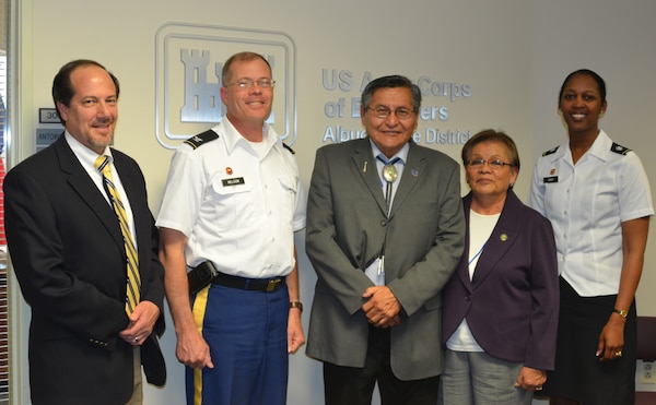 Left to right: John D’Antonio Jr., Deputy District Engineer; Col. Andrew Nelson, Deputy Commander, South Pacific Division; President Ben Shelly, First Lady Martha Shelly, Lt. Col. Antoinette Gant, Commander, Albuquerque District. 