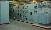 Typical electrical switchgear covered by an OMEE contract through Huntsville Center.