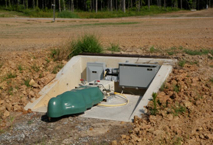 An automated rifle range target at Fort Benning, Ga.