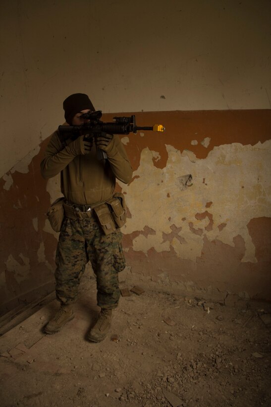 Corporal John A. Lowe, Combat Engineer assigned to Combat Logistics Battalion (CLB) 26, 26th Marine Expeditionary Unit (MEU), acts as the opposition force during a counter improvised explosive device (IED) training exercise, Vaziani Airbase, Republic of Georgia, during exercise Agile Spirit 13, March 23, 2013. The 26th MEU is deploying to the 5th and 6th Fleets area of operations. The 26th MEU operates continuously across the globe, providing the president and unified combatant commanders with a forward-deployed, sea-based quick reaction force. The MEU is a Marine Air-Ground Task Force capable of conducting amphibious operations, crisis response and limited contingency operations. (U.S. Marine Corps motion media by Lance Cpl. Juanenrique Owings/Released)
