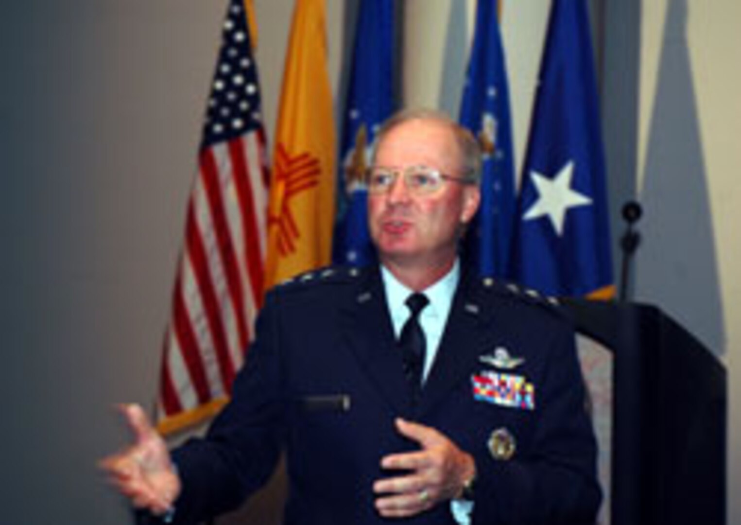 Lt. Gen. Craig McKinley, director of the Air National Guard, addresses the 128th General Conference of the National Guard Association of the United States in Albuquerque, N.M., on Sept. 18.