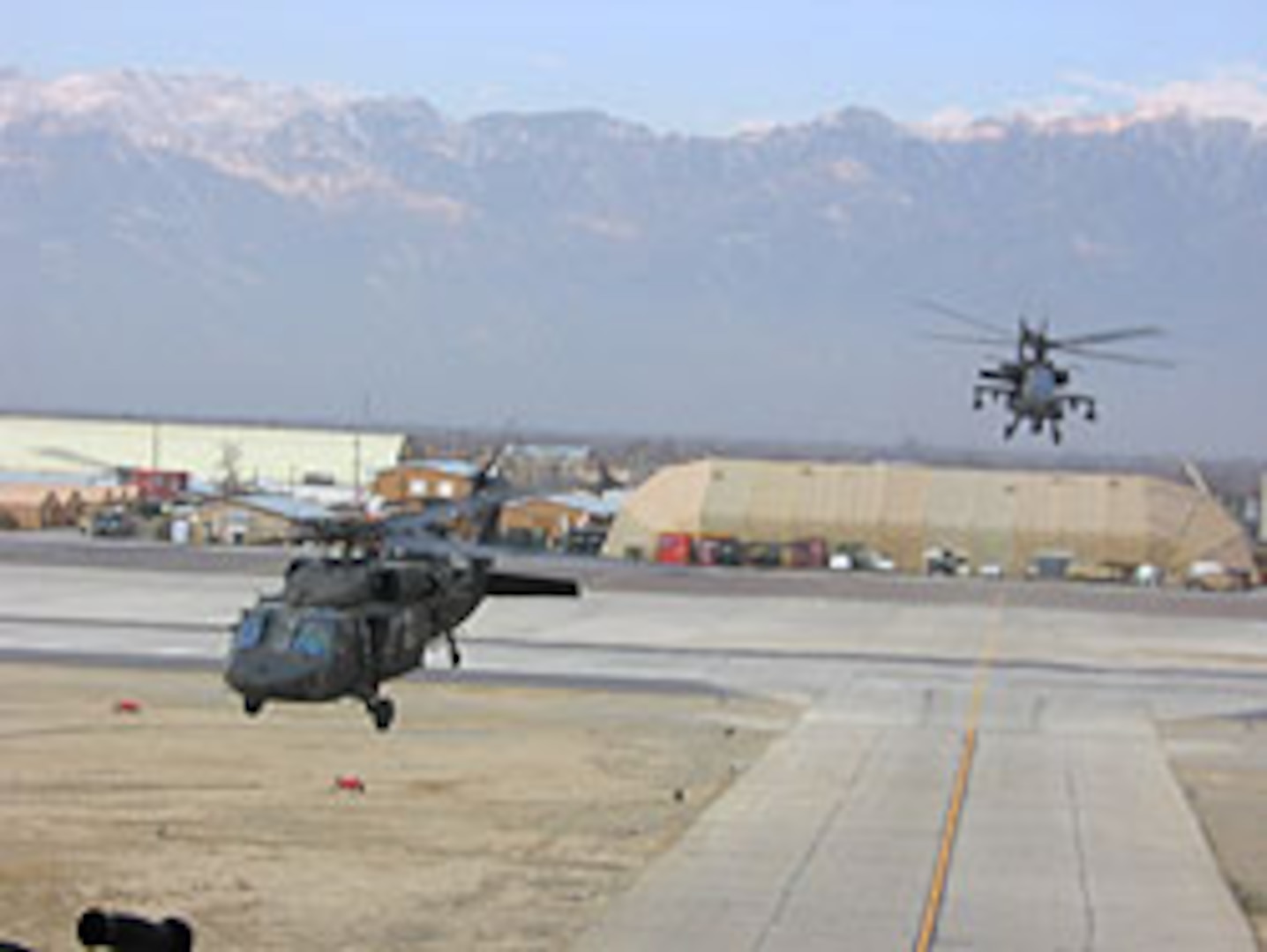 AH-64 Apache helicopters from the 10th Combat Aviation Brigade (Task Force Falcon) take off in Afghanistan. The unit is in the midst of yet another major offensive against Taliban insurgents. It's providing aerial support for Operation Mountain Fury, which took place Sept. 16.