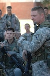 1st Lt. Joseph Foley, of Batesville, conducts an after action review with the Soldiers of Company C, 153rd Infantry, 39th Brigade Combat Team at the conclusion of the training exercise. Foley said, "We'll continue to train and hopefully the lessons learned from this will better enhance our training."