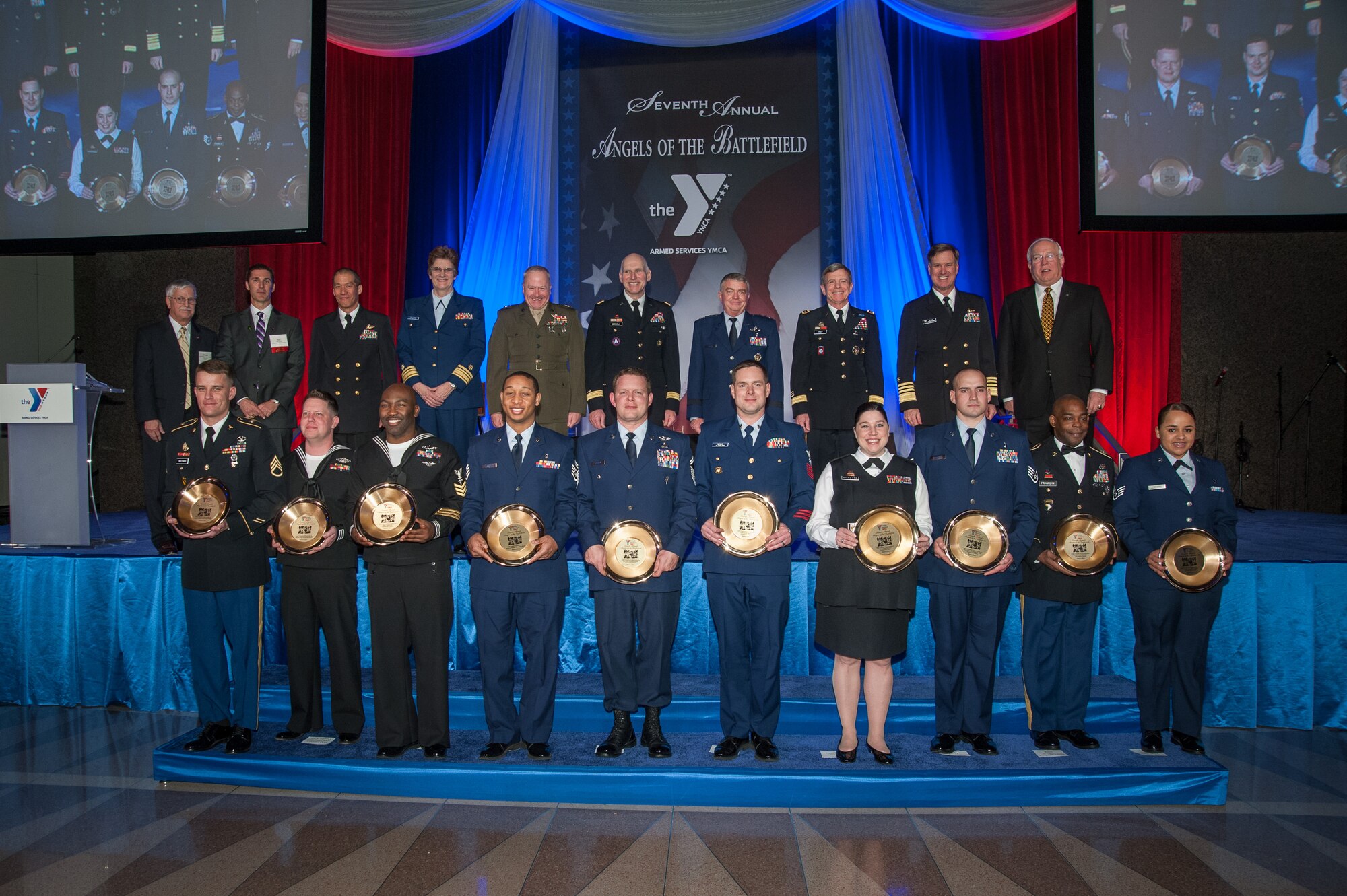 Top military Medics, Corpsmen and Pararescuemen were honored during the annual Armed Services YMCA Annual Angels of the Battlefield Gala on March 19, 2013 in Washington D.C.  The Armed Services YMCA works with the military services to select outstanding Medics, Corpsmen and Pararescuemen from active-duty, Reserve and Guard units who accept the awards on behalf of their fellow service members for their dedication and commitment to service. (Courtesy Photo)