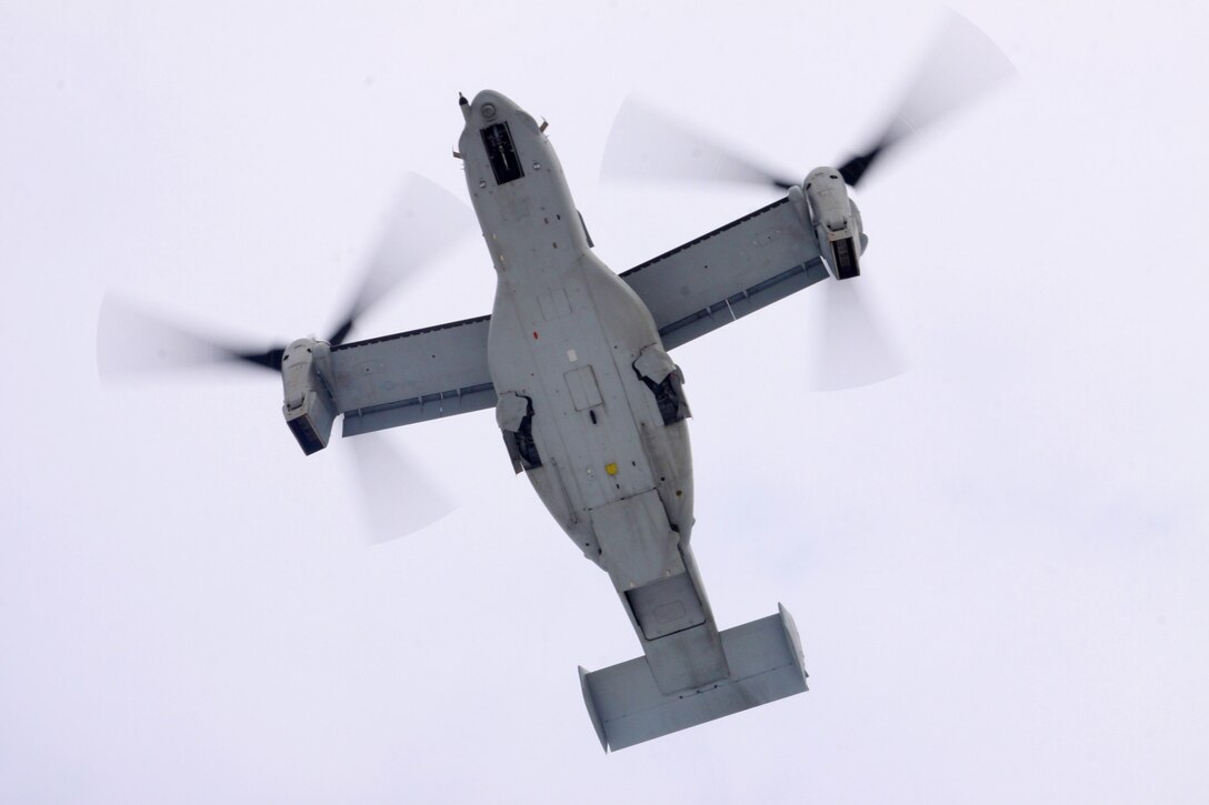 U.S. Marine Corps Forces Europe, U.S. Marine Corps Forces Africa, in coordination with U.S. European Command, U.S. Africa Command, the community of U.S. Army Garrison Stuttgart, Germany, received “hands-on” experience with MV-22B Ospreys from Marine Tiltrotor Squadron 266 (Reinforced), 26th Marine Expeditionary Unit, II Marine Expeditionary Force, Camp Lejeune, N.C., during a capabilities exercise on Patch Barracks, Kelley Barracks, and Stuttgart Army Airfield, that helped to familiarize the combatant commands with the possibilities and new abilities the aircraft could provide throughout their respective area of reach. The three MV-22 Osprey crews flew 1400 nautical miles from the Atlantic Ocean, without having to land to refuel, before arriving two days earlier. The MV-22 Osprey possess twice the speed, can fly twice as high, carry three times the payload, and travels five times the distance of other legacy, medium-lift helicopters. 